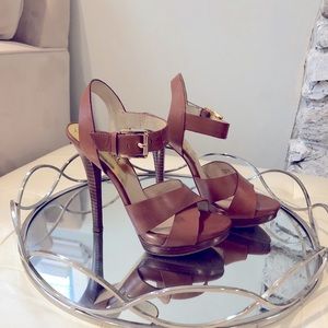 Michael Kors leather brown high heels